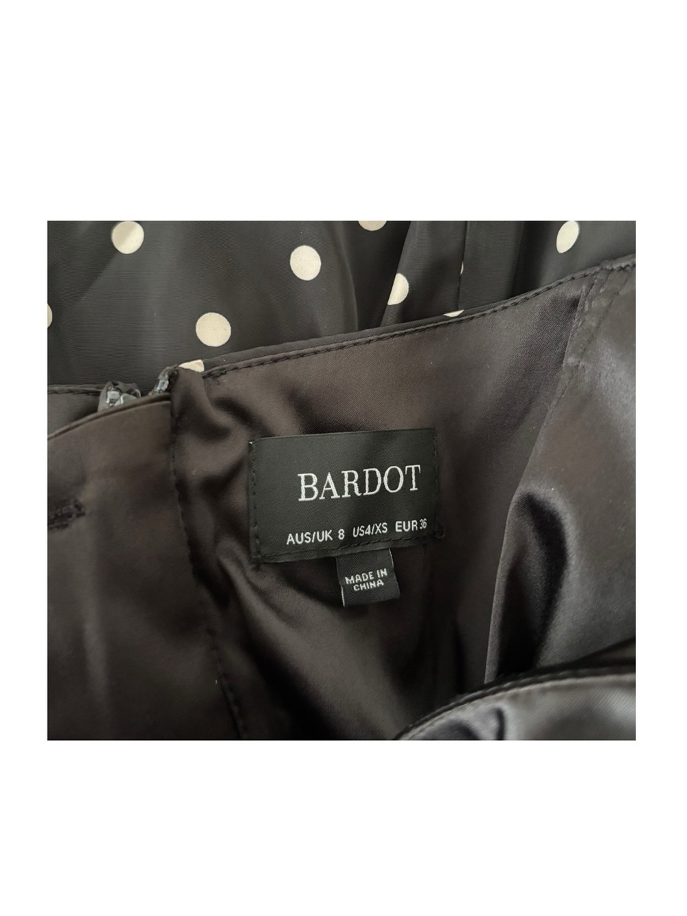 Bardot Spot Bow PolkaDot Mini Dress - Picture 4 of 4